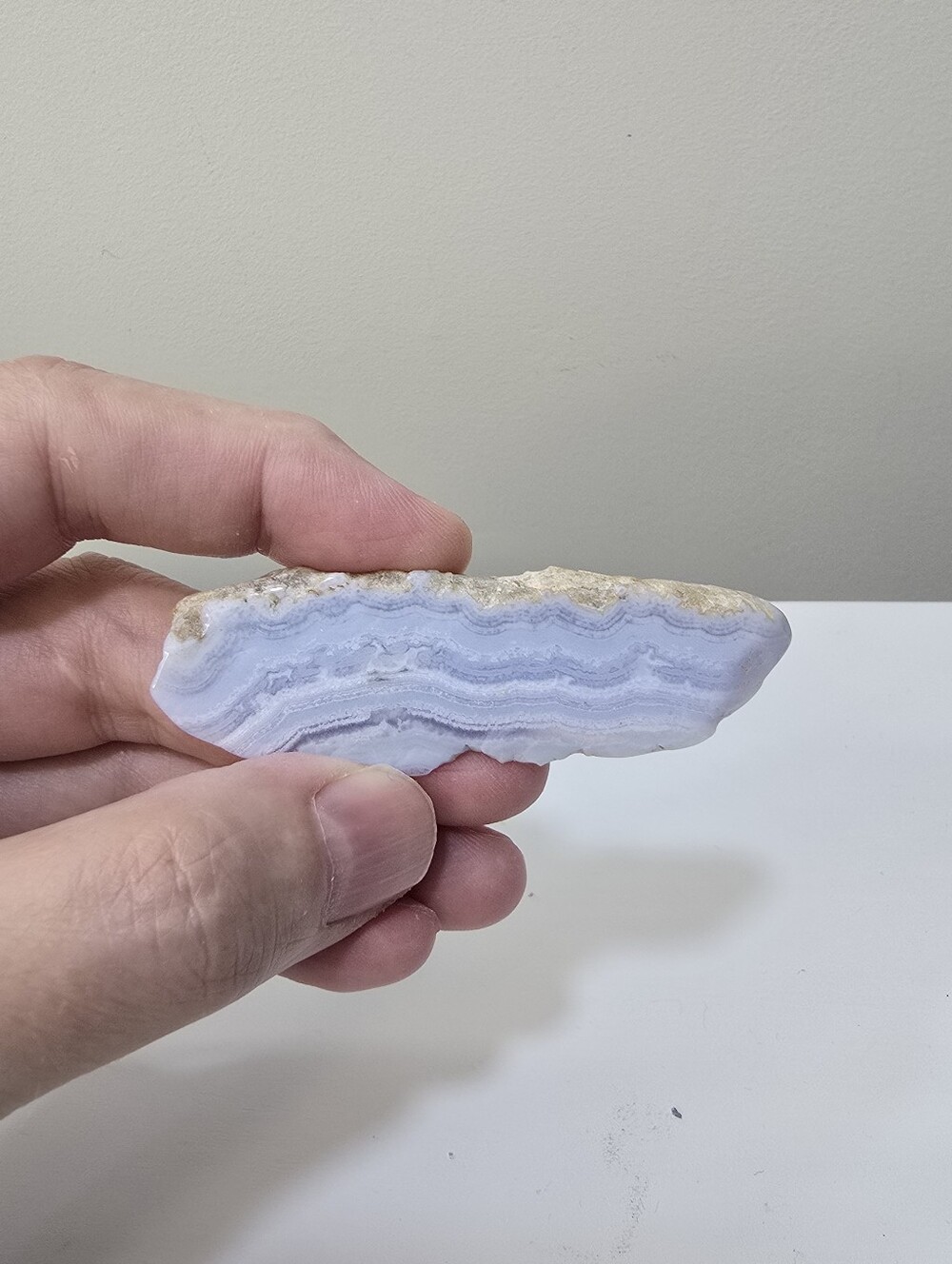 Blue Lace Agate Crystal Slab #F